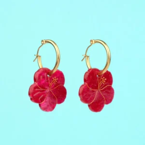Boucles d'oreilles Hibiscus