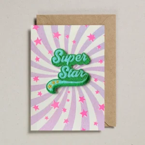 Carte avec patch thermocollant - Super Star