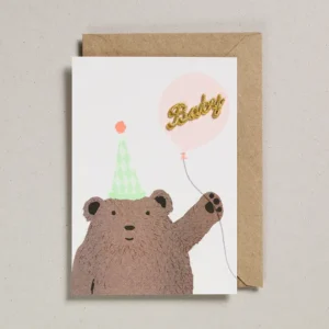 Carte avec patch thermocollant - Ours et ballon
