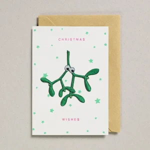 Carte avec patch thermocollant - Vœux De Noël En Forme De Gui