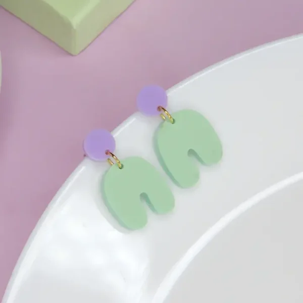 Boucles D'oreilles Pendantes En Métal Vert - Forme Nœuds - Dormeuses - Parfait état