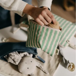 Pochette rayée menthe