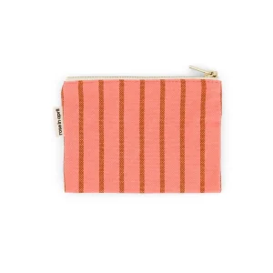 Porte-monnaie Marie - Rayures Tennis Pecan / Corail