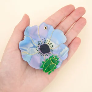 Miroir de poche - Fleur bleue