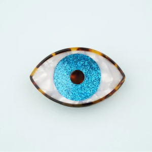 Pince à cheveux Oeil bleu paillettes