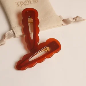 Barrettes Signature - Rouge Délicat (Paire)