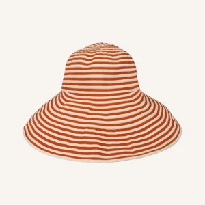 Chapeau d'été ajustable - rayé terracotta