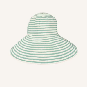 Chapeau d'été ajustable - rayé aqua
