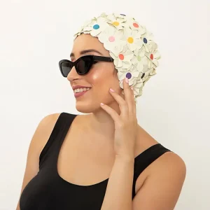 Bonnet de bain vintage - fleurs bonbons