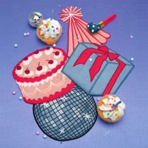 set de 4 serviettes de table en lin - Anniversaire