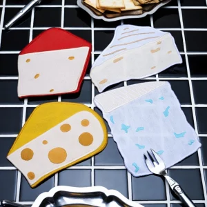 set de 4 serviettes de table en lin - Fromage