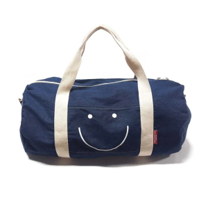 Sac Polochon Smiley Denim Bleu