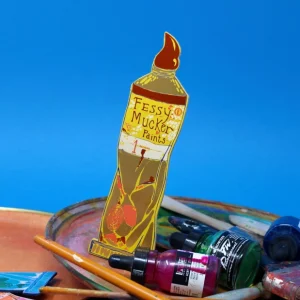 marque page en cuir - Tube de Peinture or
