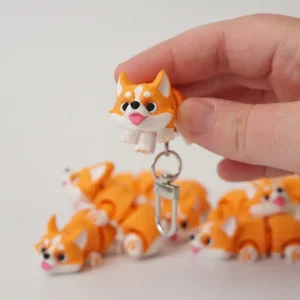 Porte-clés anti-stress articulé corgi