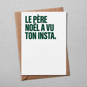 Carte postale - Le père Noël a vu ton insta.