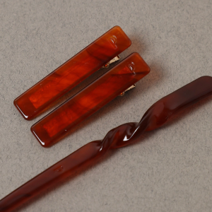 Barrettes Droite - Rouge délicat