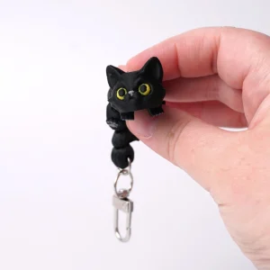 Porte-clés anti-stress articulé chat