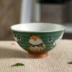 petit bol shiba - chiens vert