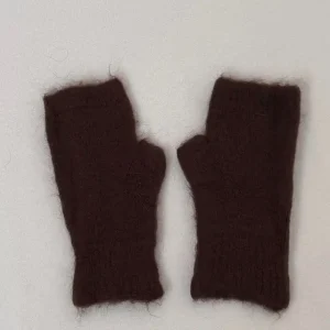 Mitaines courtes en alpaga - Chocolat
