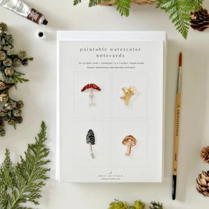 Cartes à peindre à l'aquarelle - Champignons
