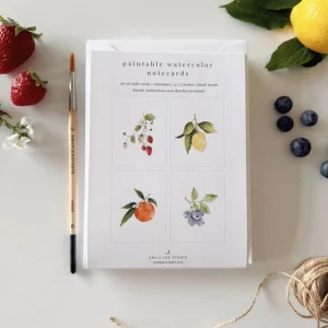 Cartes à peindre à l'aquarelle - Fruits