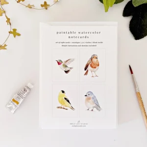 Cartes à peindre à l'aquarelle - Oiseaux