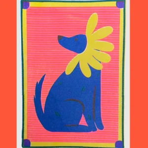 Affiche Risographie - Chien Marguerite